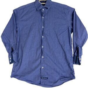 English Laundry Blue Cotton Dress Shirt Mens 16.5 32/33 Long Sleeve Preppy
